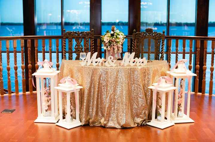 SH table (My mom made those lanterns from scratch, I got the table cloth 2nd hand and resold it for 