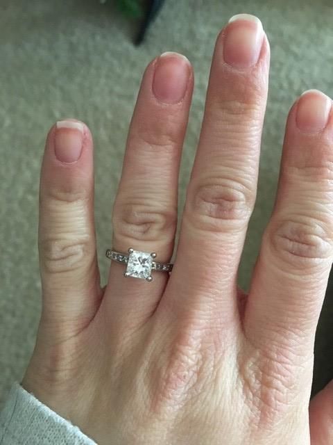 Is it ok to ask you for how many  ct’s is your engagement ring? And for the price and brand? 6