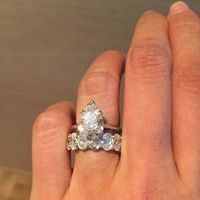 Stacked wedding bands.