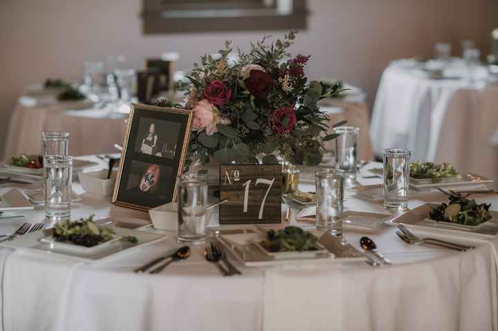 On each table we had a photo of us at the age corresponding to the table number