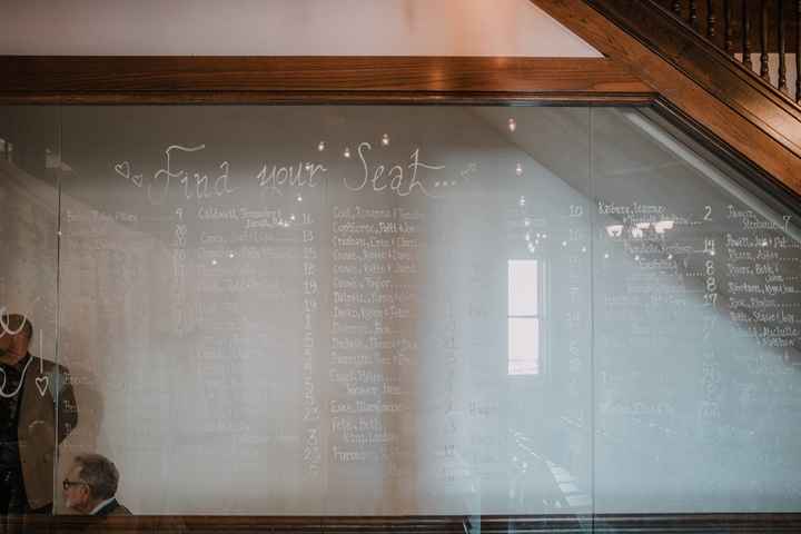 Wrote Seating Chart on Glass Wall