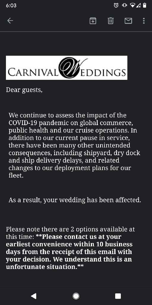 Cruise Wedding Plans Sinking.... - 1