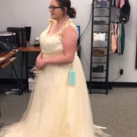 Spraying glitter on a dress - 1