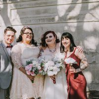 My wife & I with her maid of honor & my man of honor