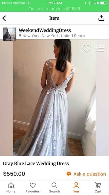 Buying my dress on Etsy