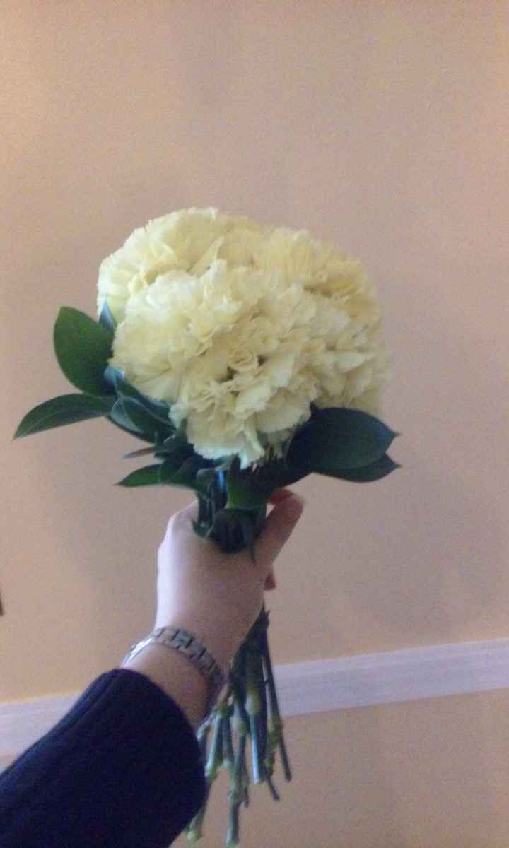 DIY - fluffy carnation/faux peony bouquet practice came out ok! (with pics)