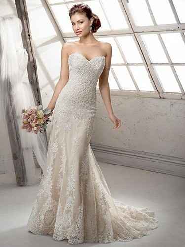 Please show me pictures of your a-line/off-shoulder wedding dresses. I'm a pear shape and struggling