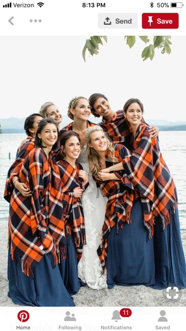 Keeping the bridesmaids warm on a cold fall day 1