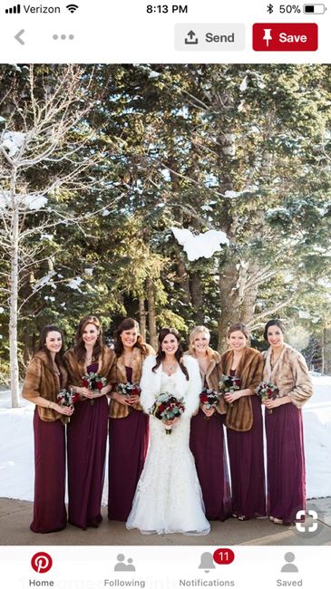 Keeping the bridesmaids warm on a cold fall day 2