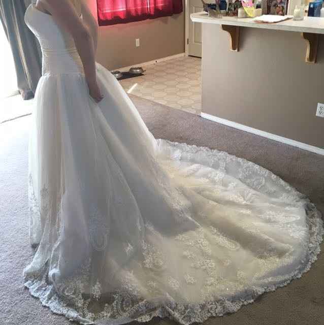 Please show me pictures of your a-line/off-shoulder wedding dresses. I'm a pear shape and struggling