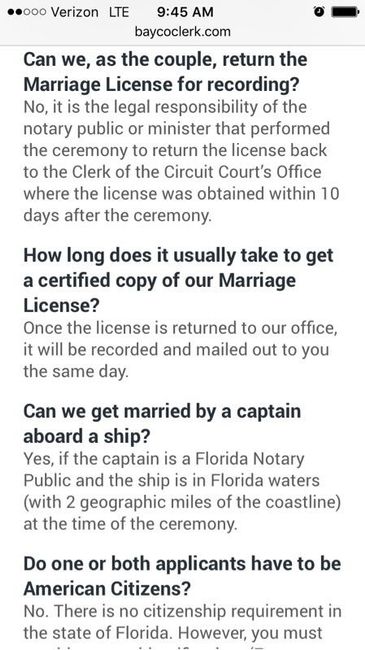 Officiant/ Marriage License Help