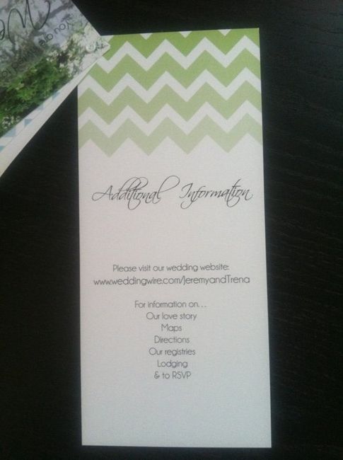 Addional info card with invitations