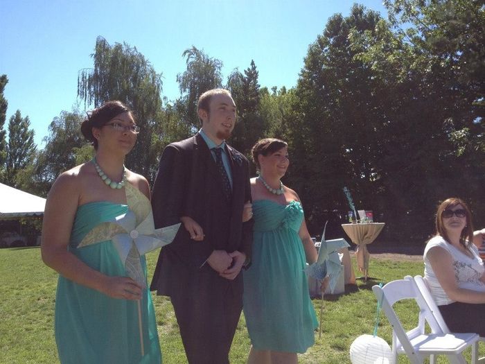 Bridesmaids and flowers