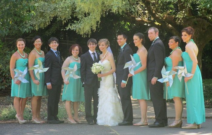 Bridesmaids and flowers