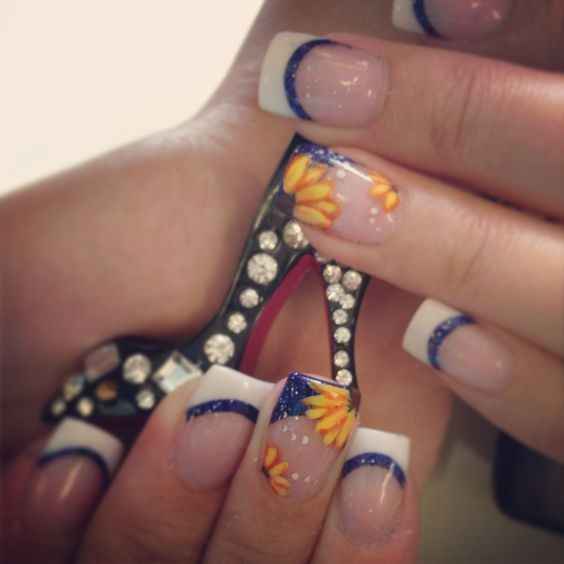 I like the touch of color with the french manicure. 