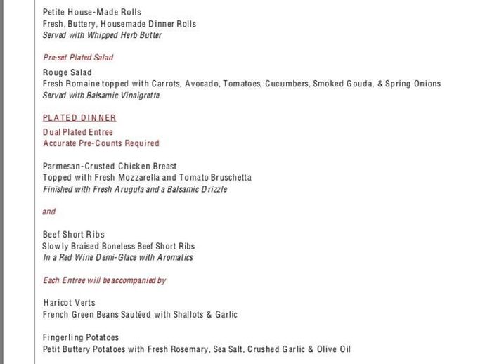 Sample menu, would you like it?