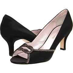small heel black glitter shoes