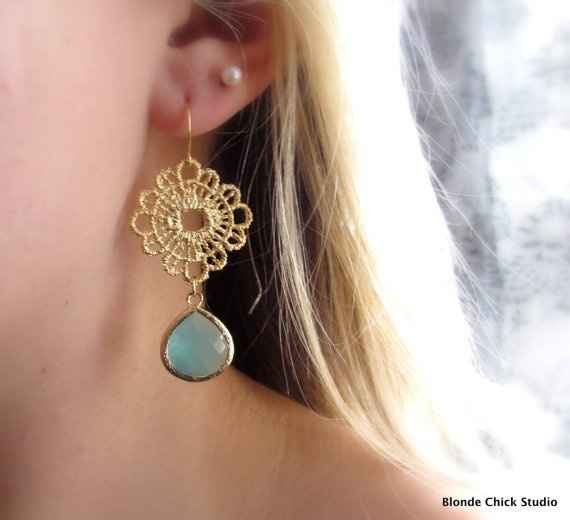 Need turquoise/aqua statement earrings for BM's