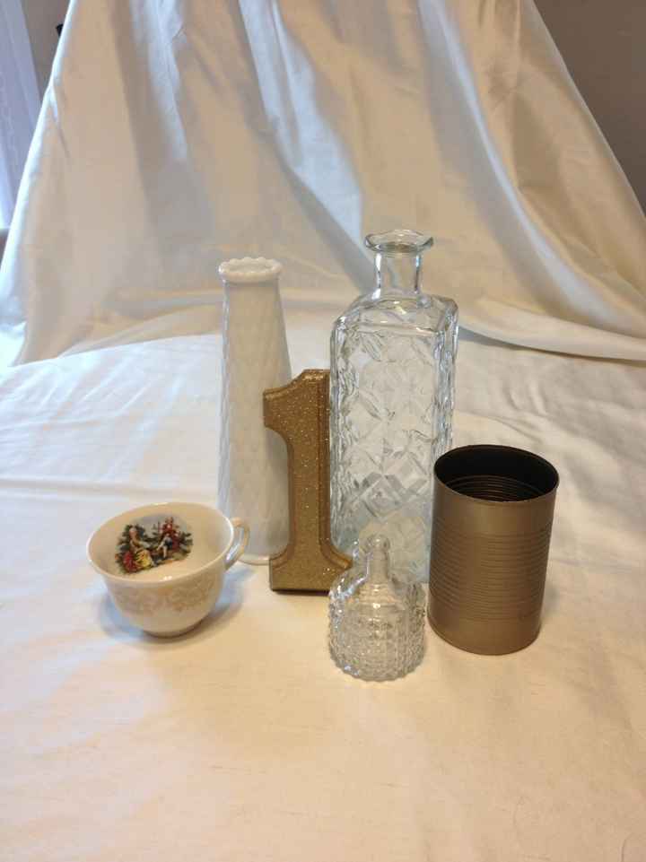 Centerpiece Mock-up - "Leaning" Table Numbers - Lots of Pics!