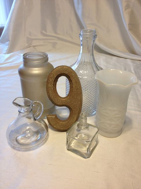 Centerpiece Mock-up - "Leaning" Table Numbers - Lots of Pics!