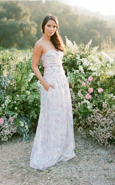 Floral Print Bridesmaids Dresses