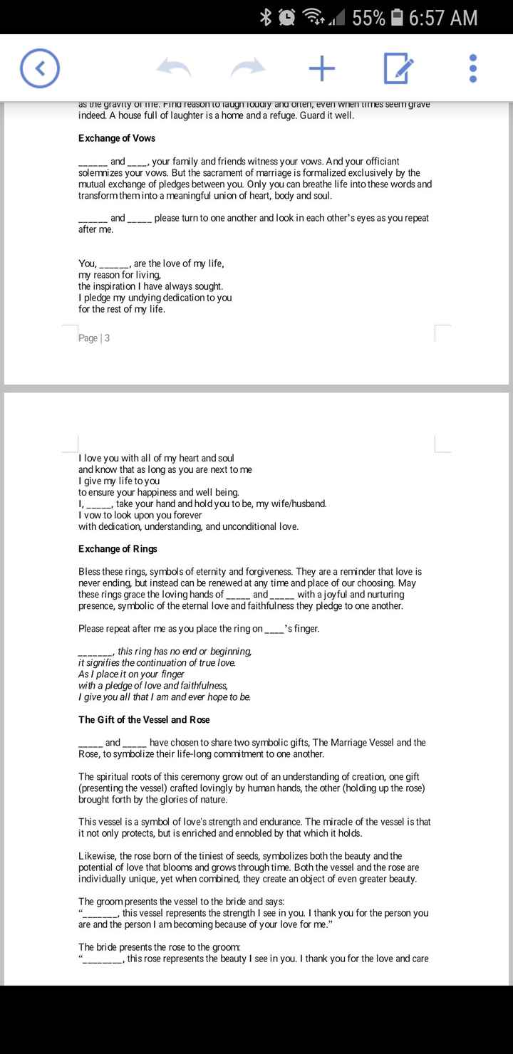 Two officiants - script examples - 3