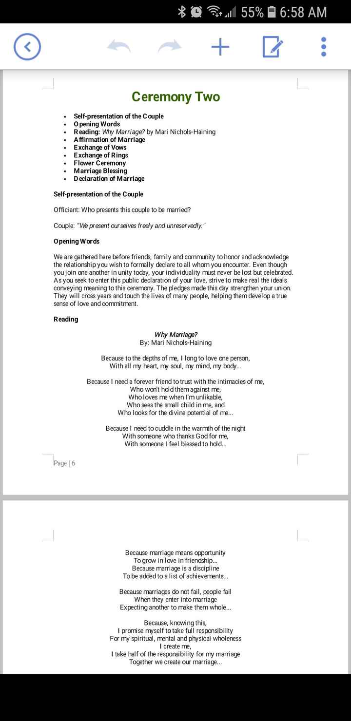 Two officiants - script examples - 5