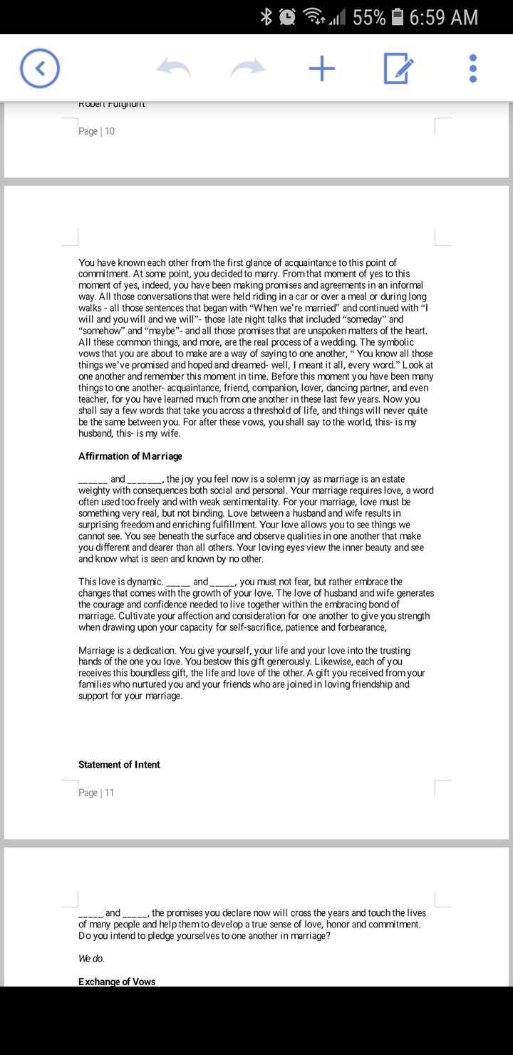 Two officiants - script examples - 9