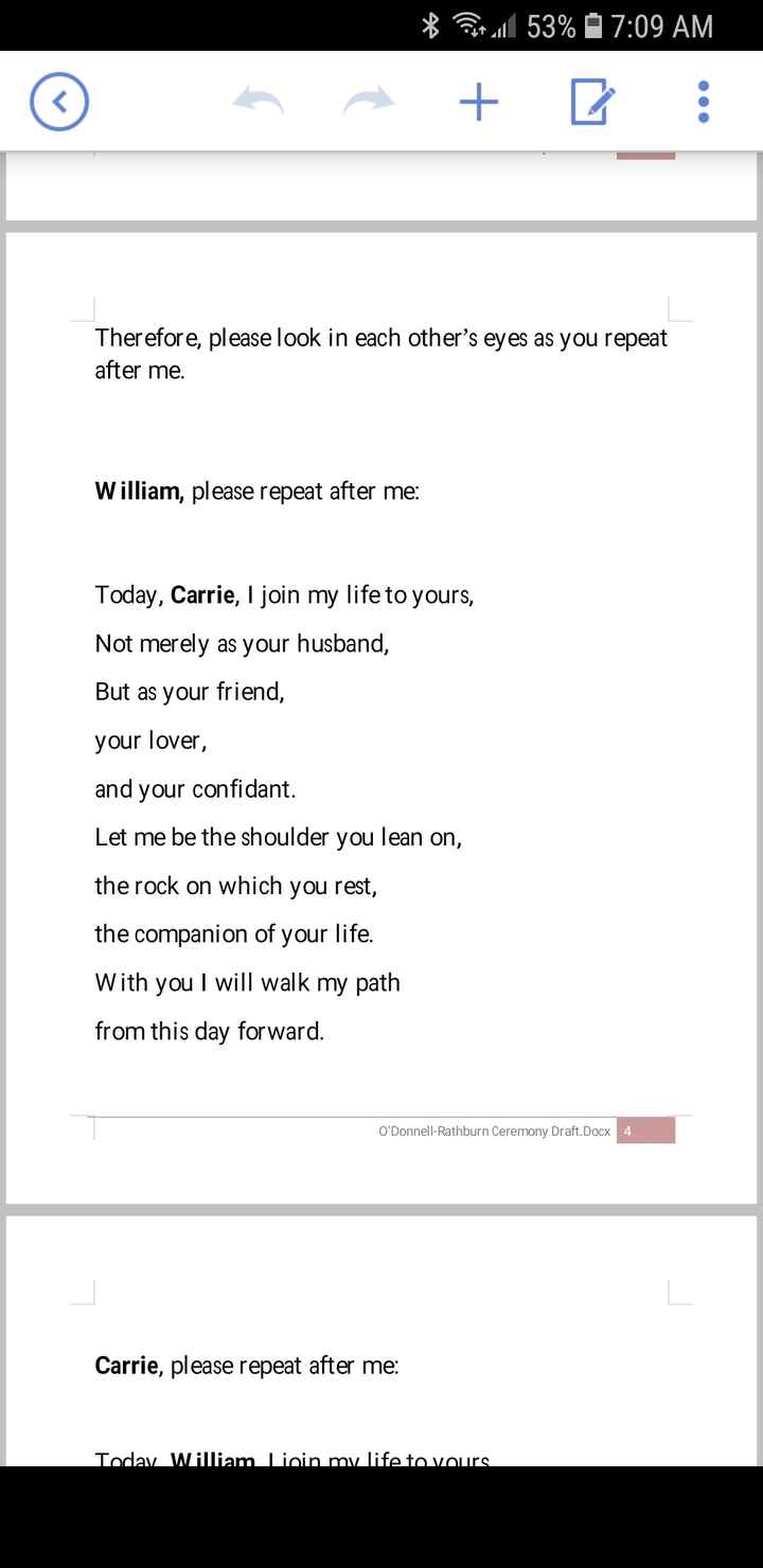 Two officiants - script examples - 3