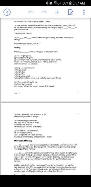Two officiants - script examples 2