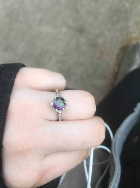 Is it ok to ask you for how many  ct’s is your engagement ring? And for the price and brand? 7
