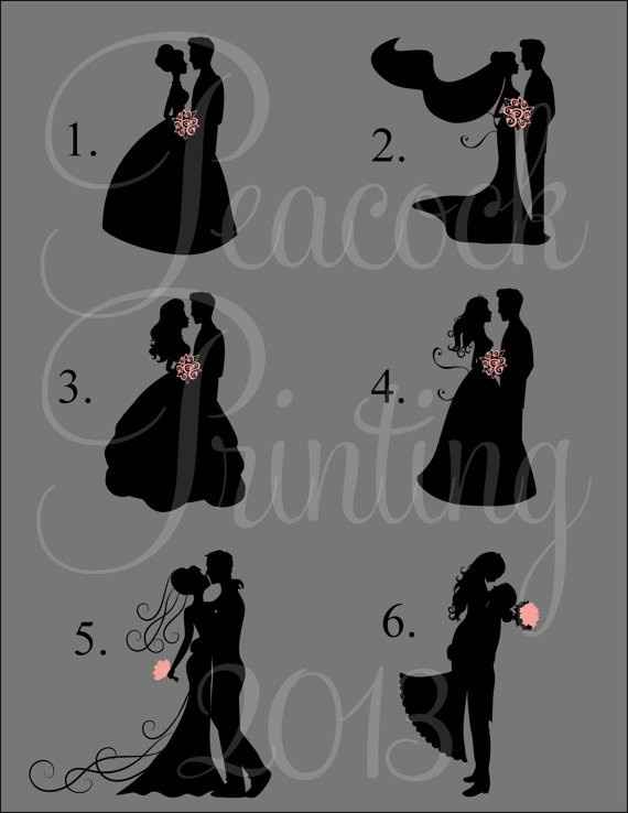 Wedding Bridal Party Silhouettes Program, Please help :)