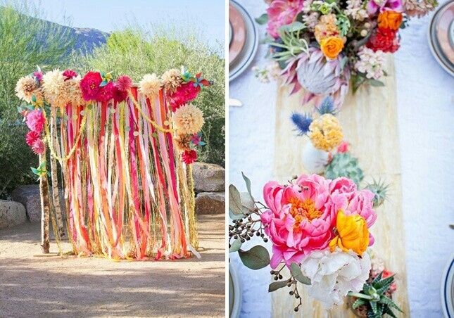 Cheap DIY backdrop/arches for indoor wedding