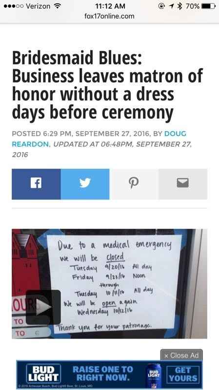 This poor bridesmaid....