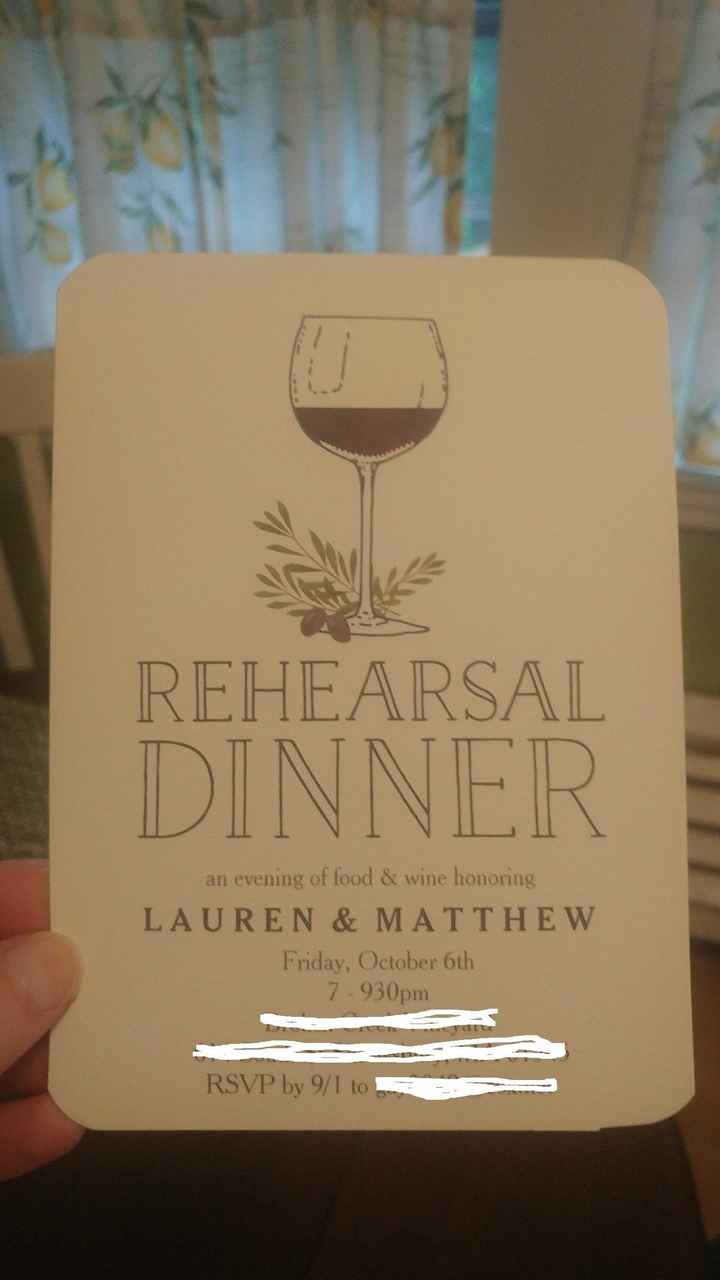 Rehearsal Dinner - Invitations and Dessert