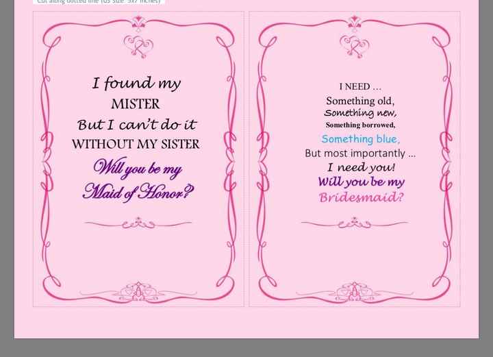 Bridesmaid proposal help