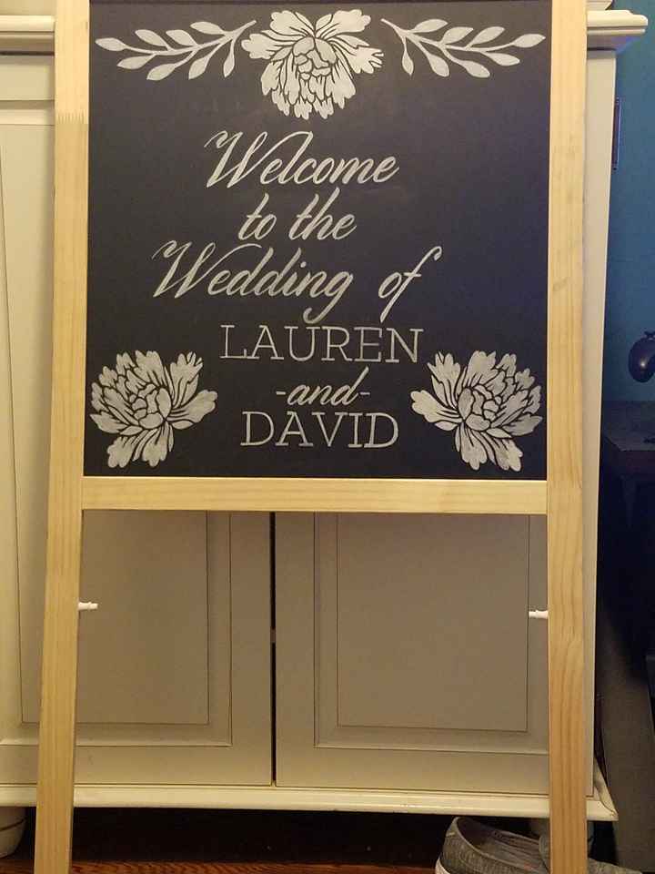 Reception welcome sign is done!