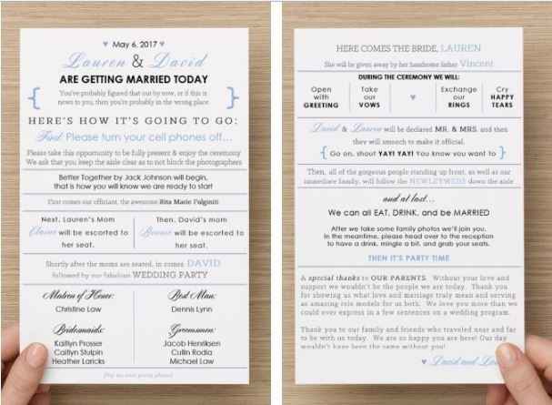 Working on my wedding programs