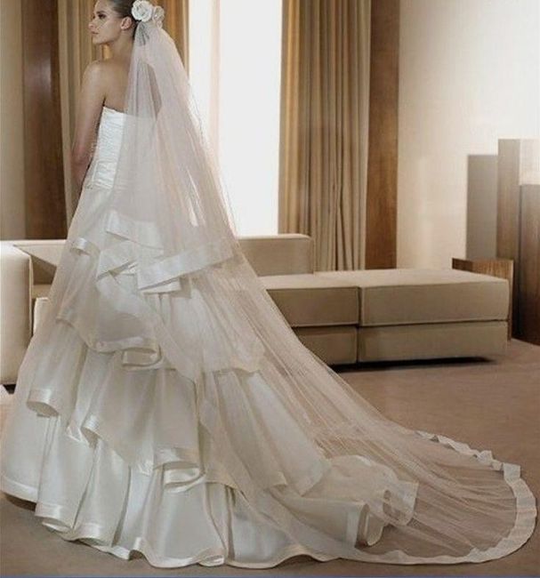 Large satin edge veil