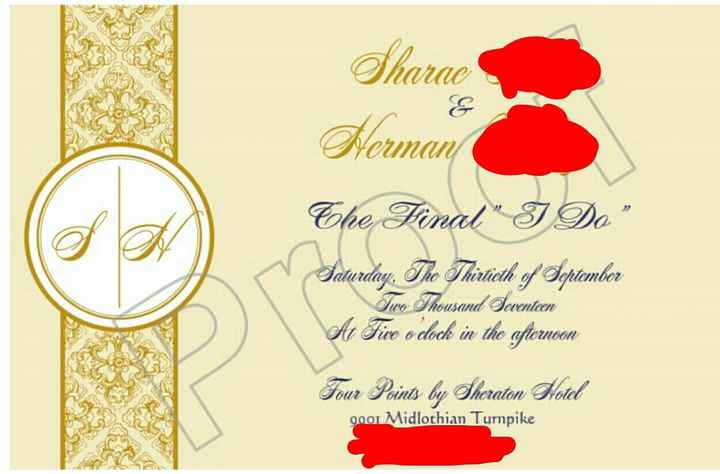 first proof of my invitations thoughts please!!!!
