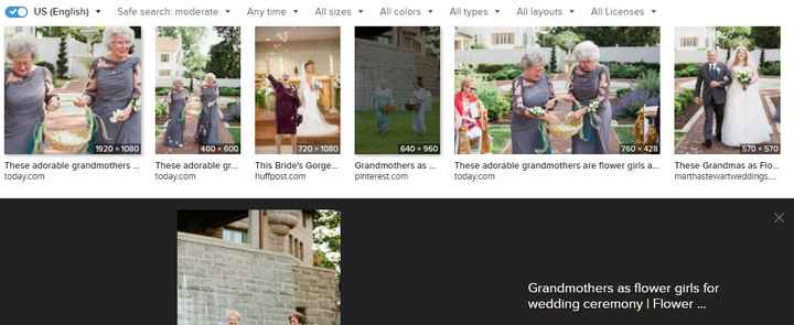 These adorable grandmothers are flower girls at wedding