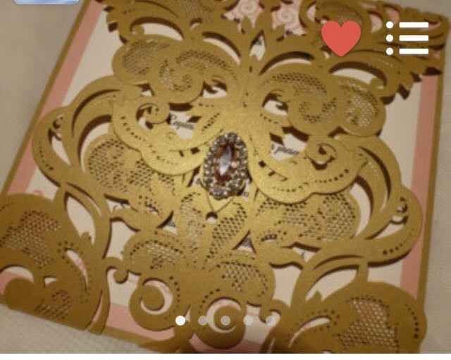 Wedding invitations with brooches
