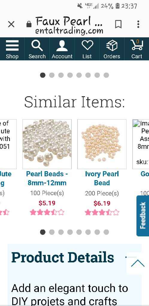 Need faux pearls for vase fillers - 2