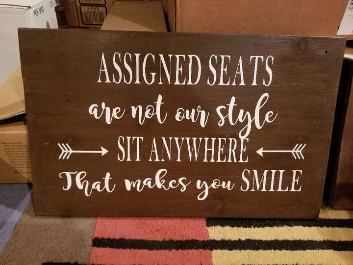 No seat assignments do you have a sign? - 1