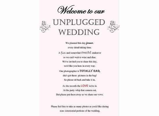 Who is having/had  an "unplugged" wedding?