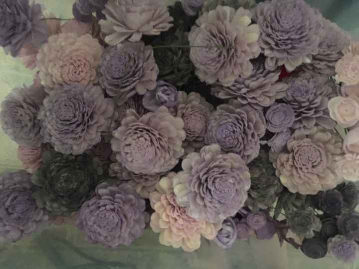 Sola wood flowers dyed for centerpieces