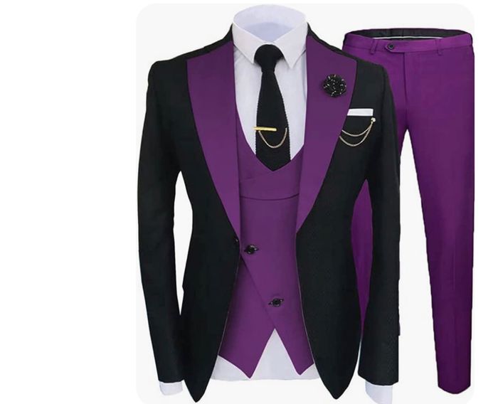 Our wedding colors purple white with black my favorite color is purple i have to have purple in it🥰🥰 4