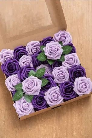 Our wedding colors purple white with black my favorite color is purple i have to have purple in it🥰🥰 8
