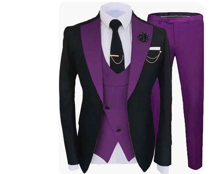 Our wedding colors purple white with black my favorite color is purple i hate to have purple in it🥰🥰