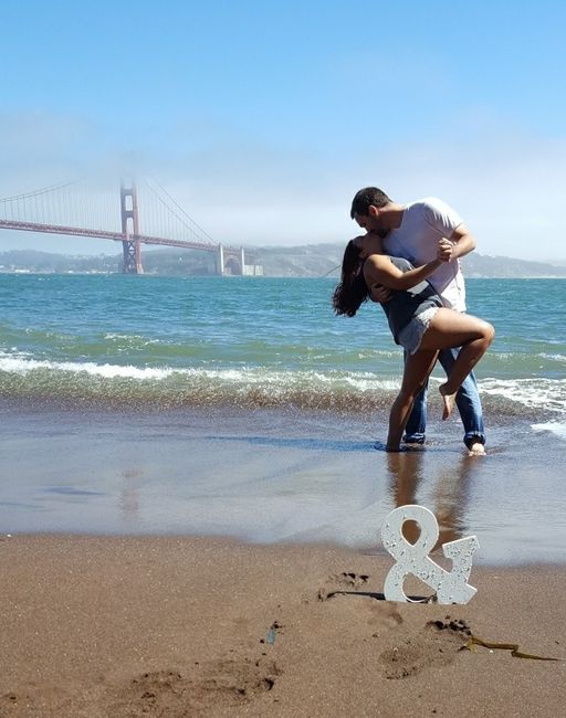 Show me non-conventional engagement pics attire